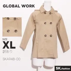 訳あり GLOBAL WORK アウター トレンチコート　長袖　膝上丈　フードのサムネイル