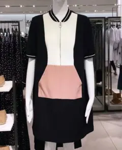 ZARA 半袖ひざ丈ワンピース 黒/白/ピンク