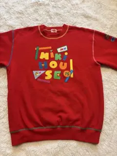 S ミキハウス カラフル刺繍トレーナー　平成レトロ　スウェット　メンズレディース