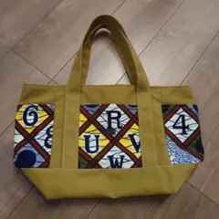 2wayトートバッグ　帆布　アフリカンプリント