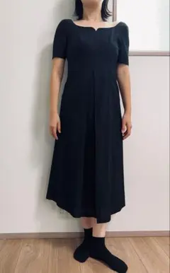 Sybilla 美品　黒 半袖 ロングワンピース 大きめサイズ