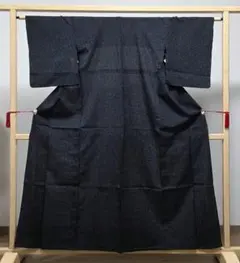 A◆着物くつろぎ 夏物 唐草模様 落ち着いた色合い 麻 正絹 小紋 着物