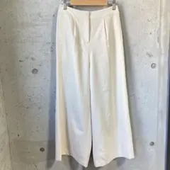 PLST ワイドパンツ アイボリー センタープレス 美品