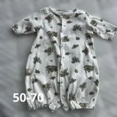 まこ様　ママラク バースデイ 花柄ツーウェイオール ドレスオール 50-70