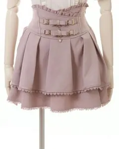 LIZLISA 2連リボンベルトスカパン ピンク