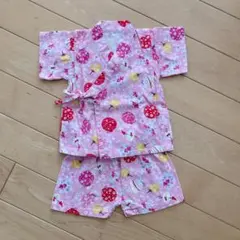Y*e様 ベビー甚平 80cm★ピンク系 金魚 花 さくら うちわ ヨーヨー 水