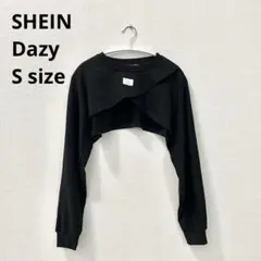 SHEIN Dazy シーイン　クロップド　ショート丈　トップス　ブラック　S
