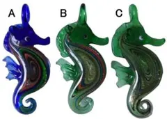 ガラス ペンダントトップ 1個 タツノオトシゴ 海 アクセサリーパーツ 手作り