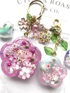 シャカシャカキーホルダー　spring桜Wシェイカー