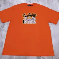 XLARGE ロゴプリントTシャツ オレンジ メンズ ストリート
