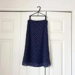 チェック スカート ネイビー