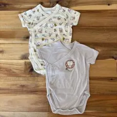 【2点セット】UNIQLO ボディスーツ 前開き60 70