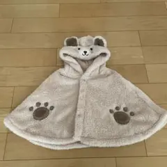 ポンチョ　クマ　フード付きポンチョ　70〜90cm