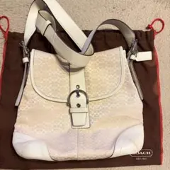 COACH コーチ シグネチャー ショルダーバッグ ホワイト