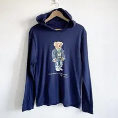 美品ポロラルフローレン　ポロベア長袖Tシャツ　フーディー　ネイビー　サイズXL