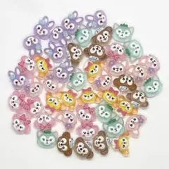 ⑩ ダッフィーフレンズ 48個まとめ売り ネイルパーツ デコ素材 ジェルネイル