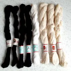 綿糸 5本 しつけ糸3本　計8本 黒糸 白糸 純綿しつけ糸 トンボ印 フジボウ