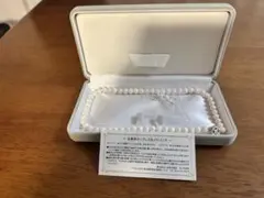 本真珠 パールネックレス 7〜7.5mm 42cm イヤリングセット 冠婚葬祭