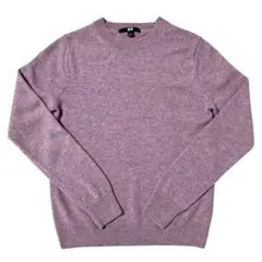 ユニクロ　カシミヤクルーネックセーター　パープル　S