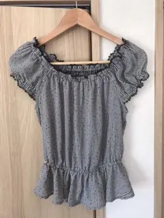 【美品】COCODEAL レースアップトップス　パフスリーブ