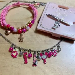 ネックレス　ブレスレット　ディズニー　ミニー　デイジー
