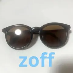 ブラウン（べっ甲柄）ラウンド型 サングラス　フレーム簡単取り外し可能　zoff