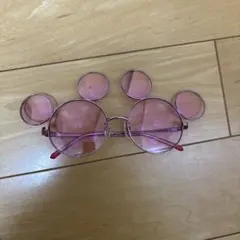 ディズニー　ミッキー型 ピンク サングラス