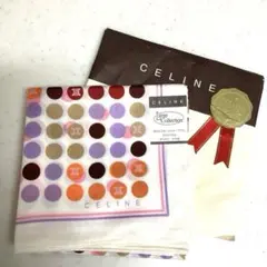 セリーヌ　ハンカチ　マカダム　高島屋　ピンク　スカーフ　CELINE 水玉