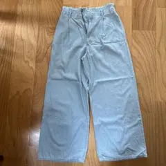 GUライトブルー ワイドデニムパンツM