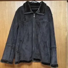 ダークブラウン スエード風ジャケット