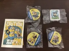 くら寿司　ミニオン　缶バッジ 消しゴム シールセット