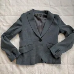 美品 INED 秋冬用 グレー テーラードジャケット ウールジャケット 7号 S