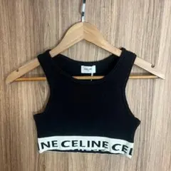 CELINE リブニット クロップド タンクトップ ブラック - メルカリ
