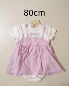 新品 アンパンマン スカート付き半袖ロンパース 80cm ピンク 女の子