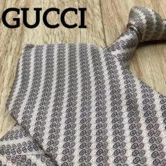 ✨極美品✨GUCCI ネクタイ マイクロ GG 総柄 ベージュ系 シルク100%