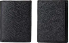 財布 二つ折り　本革 薄型　折りたたみ財布　ブラック　メンズ　革製品　レザー　黒
