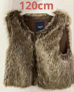 美品 GAP kids ファー ベスト ブラウン ふさふさ 子供