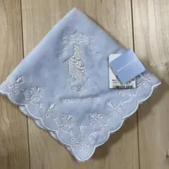 WEDGWOOD 水色 刺繍ハンカチ