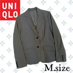 a21〚UNIQLO〛グレーストライプ テーラードジャケットリクルート Mサイズ
