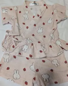 miffy ミッフィーといちご柄甚平