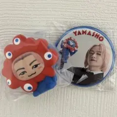 山本彰吾 ランペ ガチャ 缶バッジ ミャクミャクなりきりキーホルダー