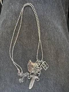 y2k シルバー　グランジ　ネックレス