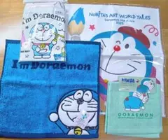ドラえもんのハンドタオル3枚、ランチ巾着 計4品