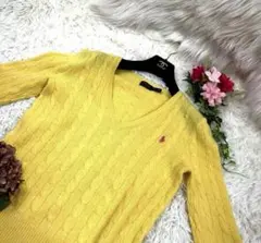 【極美品】ポロラルフローレン ケーブルニット カシミヤ混 ポニー刺繍 XS