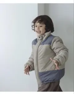 冬物セール★pairmanon ハイネック切替 バイカラー中綿ジャケット