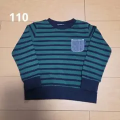 【110】ムージョンジョン 裏毛トレーナー ボーダー柄