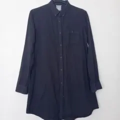 ロングシャツ☆くすみネイビー☆ハンチのサムネイル