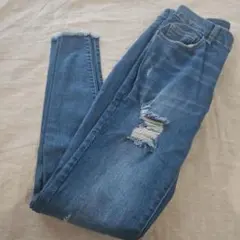 COLZA スキニーストレッチデニム ダメージ加工 サイズM