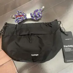 新品 トポロジー ショルダーバッグ ドローストリング 巾着型 リバーシブル 黒