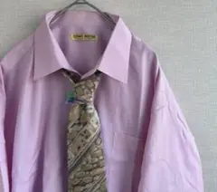 ピンクシャツ&クレージュ　ヴィンテージネクタイ　春色　コーデ売り　まとめ売り